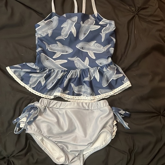 Bundle of 3 Girls Boutique Bathing Suits size 5T Disney Mickey Sharks Dinosaurs - Picture 8 of 11